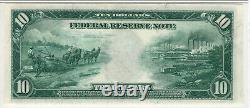 1914 $10 Federal Reserve Note Currency Boston Fr. 907a Pmg About Unc Au 55 (324a)
