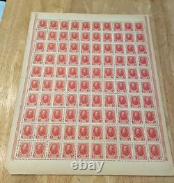 1915 Russia Stamp Coin Bank Note 3 Kopeks Full Sheet of 100 UNC w Alexander III