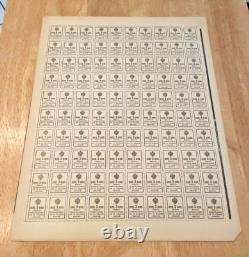 1915 Russia Stamp Coin Bank Note 3 Kopeks Full Sheet of 100 UNC w Alexander III