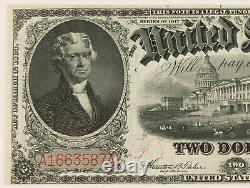 1917 $2 Dollar Legal Tender Large Size Currency Bank Note Fr-57 AU Almost UNC