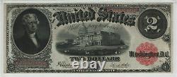 1917 $2 Legal Tender Red Seal Note Currency Fr. 60 Pmg Choice About Unc 58 (026a)