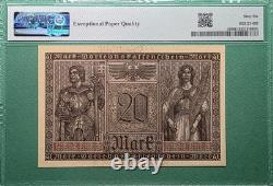 1918 Germany State Loan Currency Note 20 Mark P# 57 Pmg 66 Epq Gem Unc