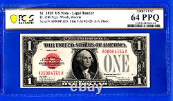 1928? 1? LEGAL TENDER RED SEAL? Fr-1500 PCGS Choice UNC 64 PPQ