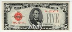 1928 E $5 Legal Tender Red Seal Currency Ha Block Fr. 1530 Pmg Choice Unc 63 Epq
