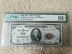 1929 $100 National Currency CHICAGO PMG CHOICE UNC 63 EPQ