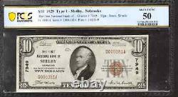 1929 $10 First National Bank Note Currency Shelby Nebraska Pcgs B About Unc 50