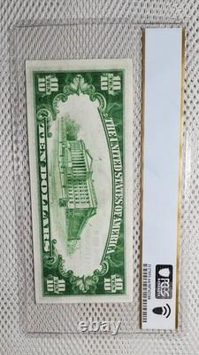 1929 $10 National Currency Brown Seal Chattanooga, Tennessee PCGS UNC 64PPQ Nice