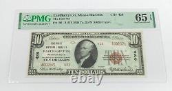 1929 $10 National Currency Charter #428 Easthampton PMG Gem Unc 65 EPQ Type 2