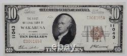 1929 $10 National Currency, WAKARUSA, INDIANA, C000165A UNC Details FF24.1