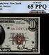 1929 $10 New York National Currency Pcgs 65 Ppq Gem Unc Free Shipping (bjj)