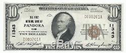 1929 $10 Pandora OH National Currency Bank Note Bill CH 11343 UNC Type 1 OHIO T1