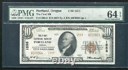 1929 $10 Tyii First Nb Of Portland, Or National Currency Ch. #1553 Pmg Unc-64epq