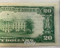 1929 $20 Blossburg, PA National Currency Note Low Serial 182 AU/UNC