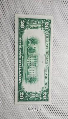 1929 $20 National Currency PORT HURON, MICHIGAN Low Serial Number Crisp UNC