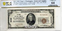 1929 $20 Riggs Nb Of Washington, D. C. National Currency Ch. #5046 Pcgs 64