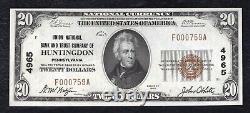 1929 $20 Union Nb & Trust Co Huntingdon, Pa National Currency Ch #4965 Gem Unc