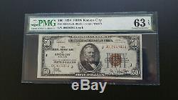 1929 $50 National Currency Kansas City Pmg 63 Choice Unc