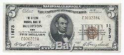 1929 $5 Bluffton, OH National Currency Bank Note Bill CH 11573 UNC Type 1 OHIO