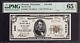 1929 $5 First National Banknote Currency Wausau Wisconsin Pmg Gem Unc 65 Epq