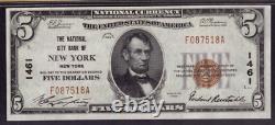 1929 $5 National City Banknote Currency New York Ny Pcgs B Choice Unc 63 Ppq