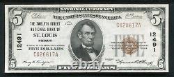 1929 $5 The 12th St. Nb Of St. Louis, Mo National Currency Ch. #12491 Gem Unc