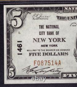 1929 T1 $5 National City Bank Note Currency New York Ny Pcgs B Choice Unc 63 Ppq