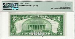 1929 T2 $5 First National Banknote Currency Wichita Kansas Pmg Choice Unc 63 Epq