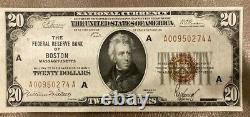 1929 The Federal Reserve Bank of Boston $20 National Currency UNC