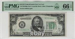 1934 $50 Federal Reserve Note Currency Fr. 2102-bdgs Ba Block Pmg Gem Unc 66 Epq