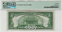 1934 $5 Silver Certificate Note Currency Fr. 1650 CA Block PMG GEM UNC 66 EPQ