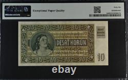 1939 Slovakia 10 Korun P4s BANKNOTE CURRENCY SPECIMEN UNC PMG 66