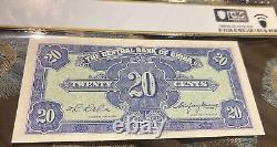 1940 20 CENTS CENTRAL BANK OF CHINA NOTE CURRENCY PICK 227a PCGS GEM UNC 65 PPQ