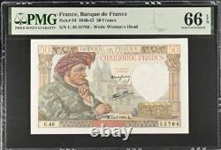 1940-42 France 50 FRANCS P93 BANKNOTE CURRENCY UNC PMG 67