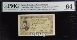 1940 Egypt 5 Piastres P165a BANKNOTE CURRENCY UNC PMG 64