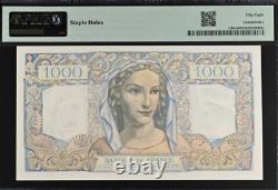 1945-47 France 1000 FRANCS P130a BANKNOTE CURRENCY UNC PMG 58