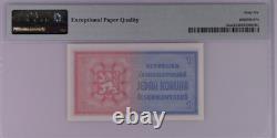 1946 Czechoslovakia 1 Korun P58a BANKNOTE CURRENCY UNC PMG 66