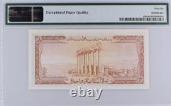 1952-64 Lebanon 1 Livres BANKNOTE CURRENCY UNC PMG 66