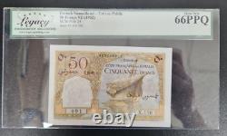 1952 French Somaliland 50 Francs BANKNOTE CURRENCY UNC LCG 66 PPQ