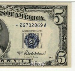 1953 A $5 Silver Certificate Star Note Currency Fr. 1656 Pmg Gem Unc 65 Epq