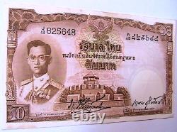 1953 THAILAND 10 Baht SIGN 34 Unc. Scarce Banknote Paper Money Currency P-76b