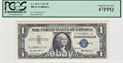 1957 Low 2-Digit Serial $1 Silver Certificate PCGS 67 PPQ Superb Gem Unc Rare