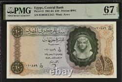 1961-65 Egypt 10 Pound BANKNOTE CURRENCY UNC PMG 67