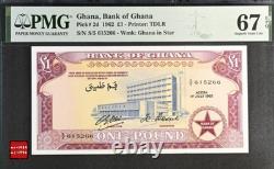 1962 Ghana 1 Pound P2d BANKNOTE CURRENCY UNC PMG 67