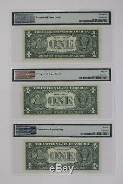 1963 $1 Federal Reserve Note Currency District Mule Set Pmg Unc (556)