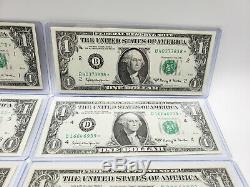 1963 $1 Notes UNC ALL 12 DISTRICTS In Individual Currency Holders