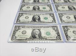 1963 $1 Notes UNC ALL 12 DISTRICTS In Individual Currency Holders