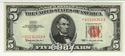 1963 $5 Legal Tender Star Note Currency Red Seal Fr. 1536 Pmg Gem Unc 66 Epq