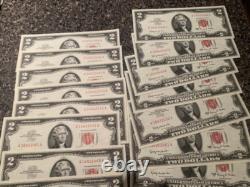 1963-A $2 Federal Reserve Note Small Size Currency FR# 1514 CH UNC LOT (21)