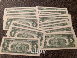 1963-A $2 Federal Reserve Note Small Size Currency FR# 1514 CH UNC LOT (21)