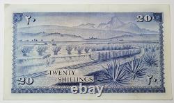 1966 Central Bank of Kenya 20 Shillings Large Currency Note Unc